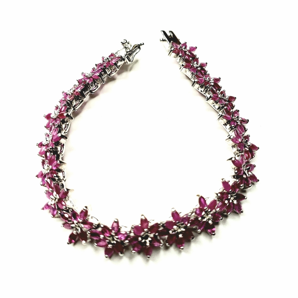 8ct Ruby Sterling Silver Bracelet - image 1